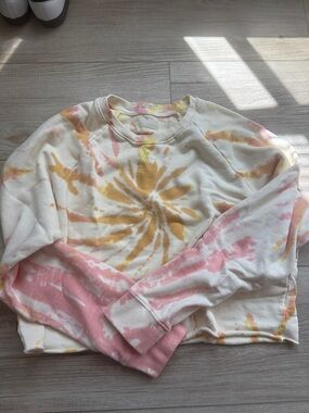MOTHER Tie-Dye Pullover in Pink, Yellow & Orange